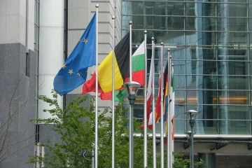 The European Parliament building in Brussels, Belgium