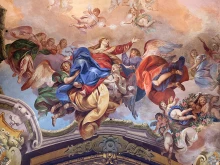 Assumption of the Virgin Mary, fresco painting in San Petronio Basilica in Bologna, Italy.