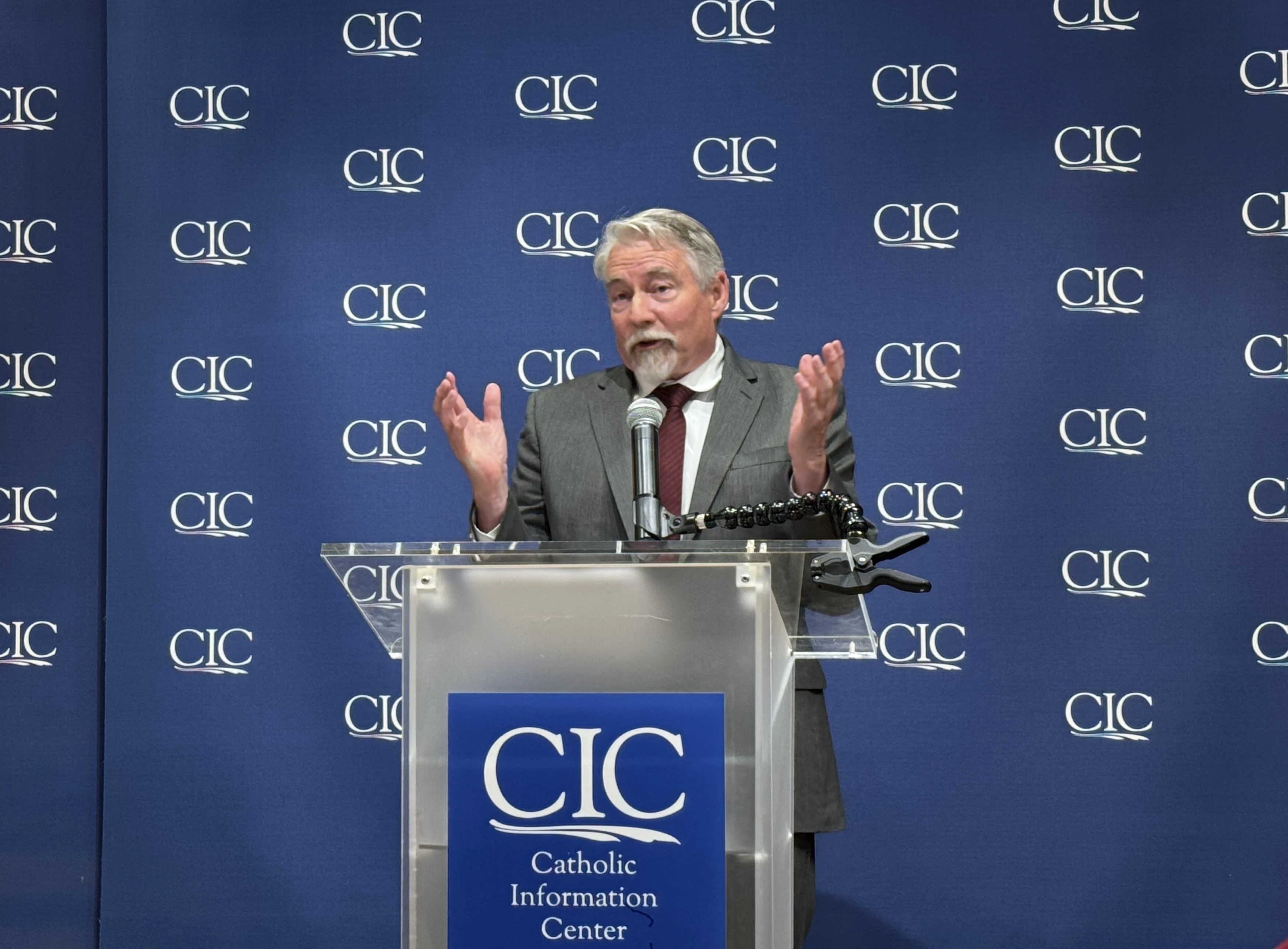 The National Catholic Bioethics Center’s Edward J. Furton speaks at the Catholic Information Center in Washington, D.C., on June 25, 2025.?w=200&h=150
