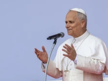 Pope Leo XIV at Tor Vergata during the final Mass of the Jubilee of Youth on Aug. 3, 2025.