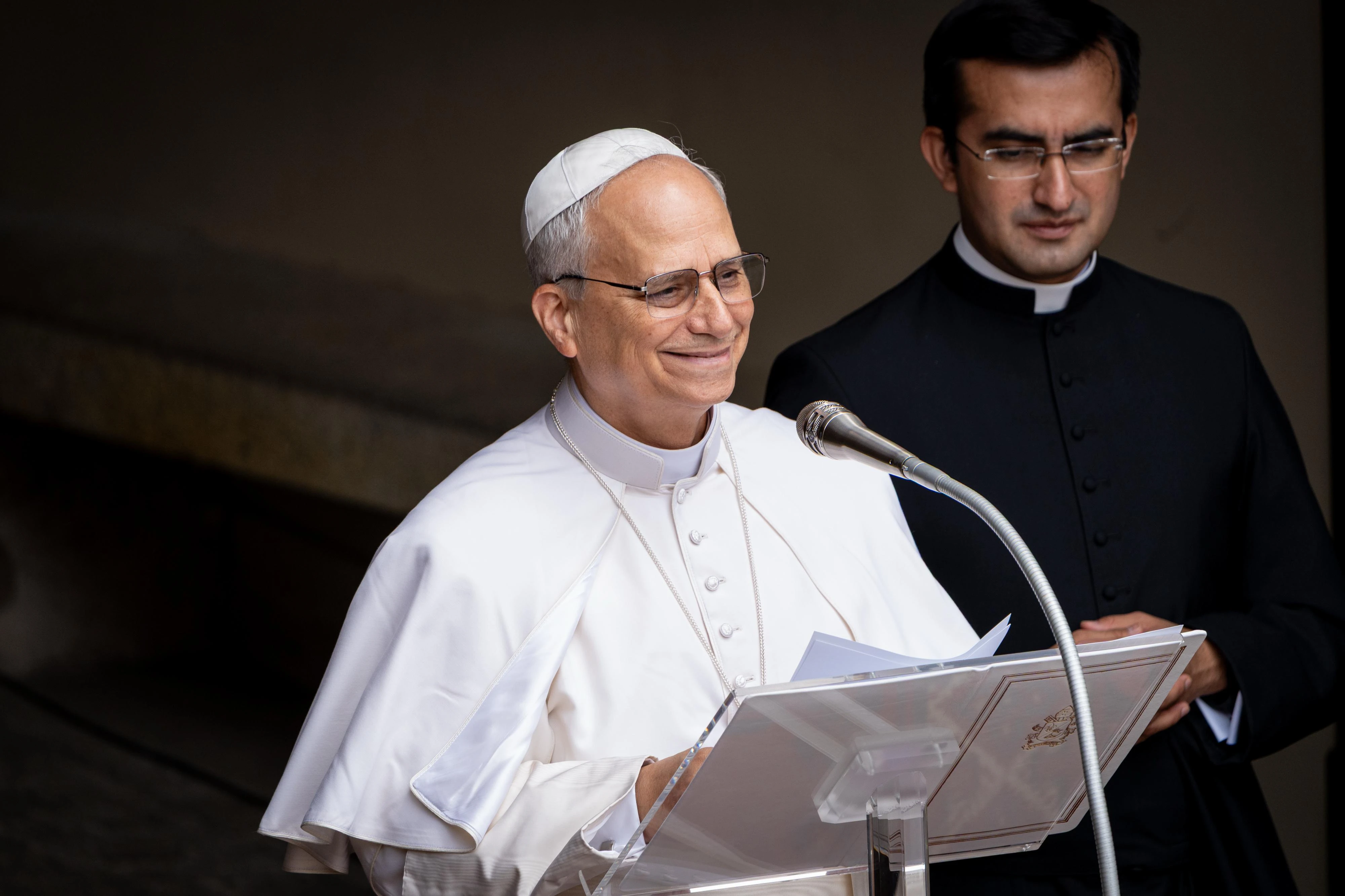 Pope Leo XIV addresses the crowd at the Angelus on July 13, 2025, at the papal estate of Castel Gandolfo.?w=200&h=150