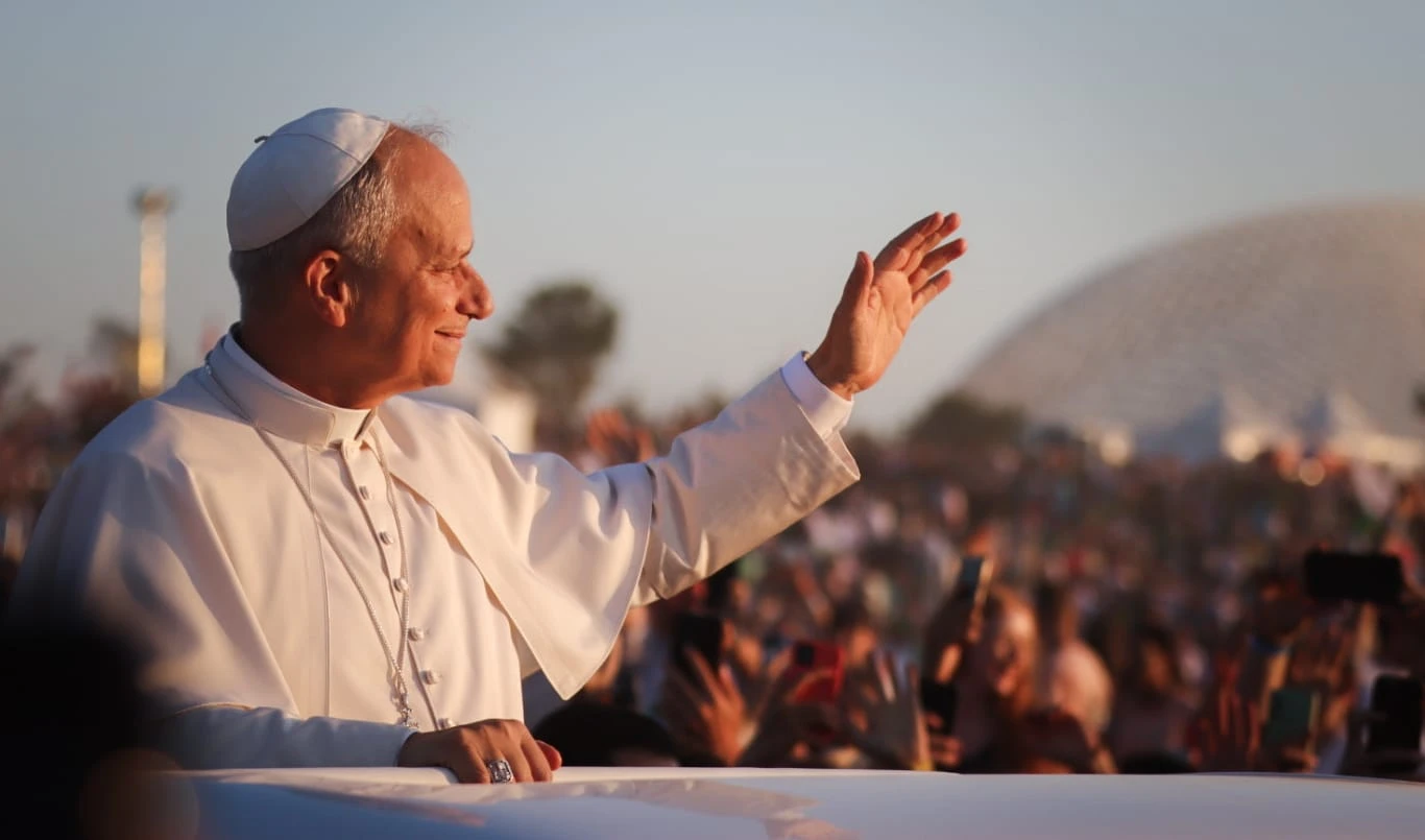 Pope Leo XIV greets thousands of youth and pilgrims ahead of a vigil at Tor Vergata, Rome, Saturday, Aug. 2, 2025?w=200&h=150