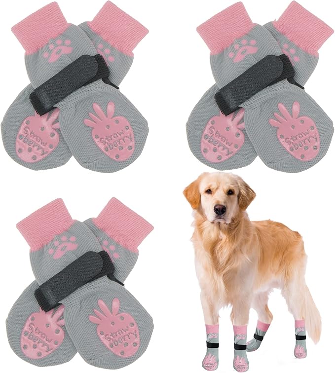 BEAUTYZOO Anti-slip Dog Socks with Grip Traction Control