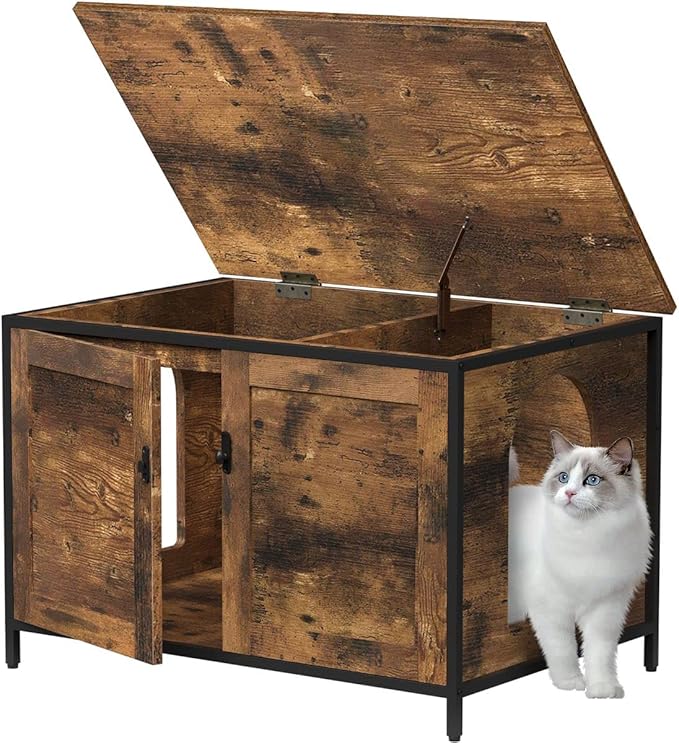 RunLexi Cat Litter Box Enclosure Furniture with Top Opening  