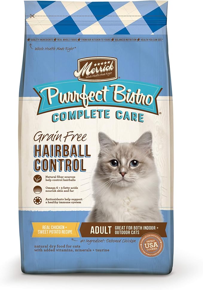 Merrick hairball control cat food kibble