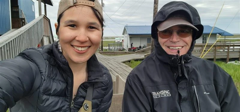The Diocese of Fairbanks’ Ukveryaramta Tungiinun team members Danielle Beaver and Jesuit Father Gregg Wood in Chefornak.?w=200&h=150