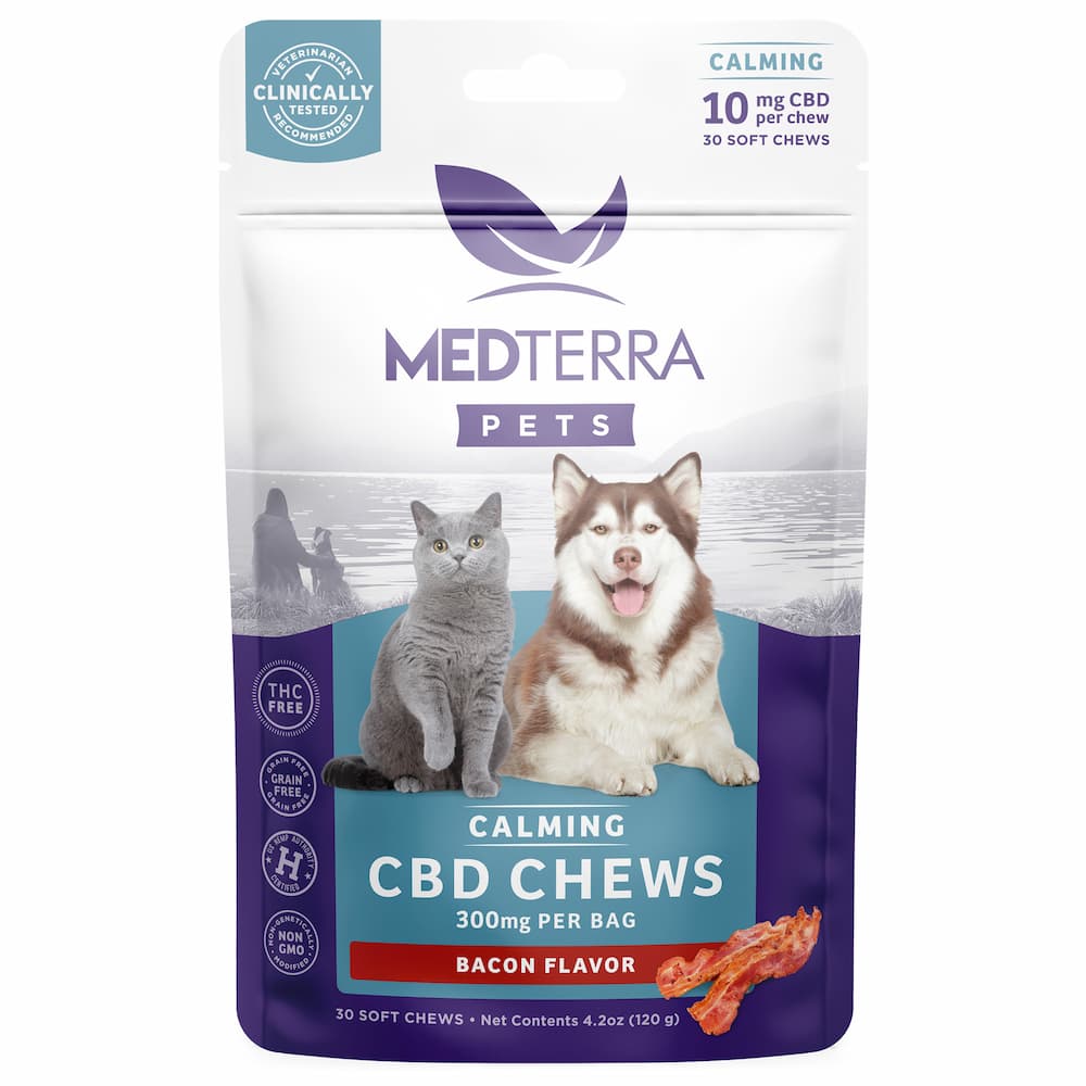 Bacon flavored chews from Medterra CBD for pets