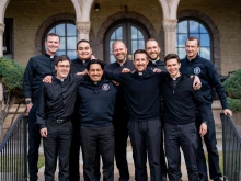 Father Jason Wallace (top center) with Archdiocese of Denver seminarians.