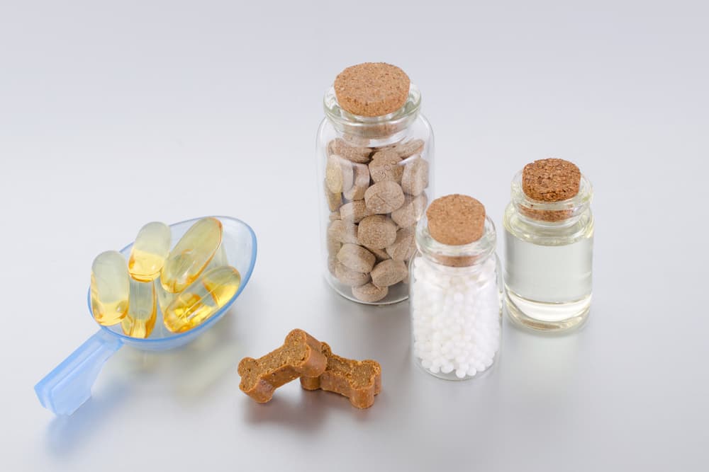 Capsules, pills, chews, liquids and other dog vitamin supplements