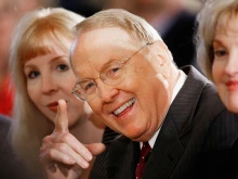 James Dobson during an event marking the National Day of Prayer in the East Room of the White House on May 1, 2008, in Washington, D.C.