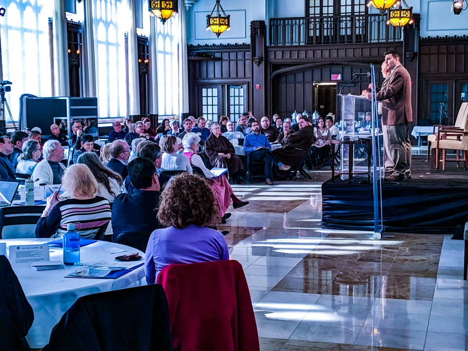 At a Catholic symposium on disability ministry, attendees gather for a talk by Dr. Miguel Romero as part of a theological engagement on disability. The symposium, “Recognizing the Body of Christ: A Theological Engagement on Disability” was held at The Catholic University of America on Nov. 9, 2019.?w=200&h=150