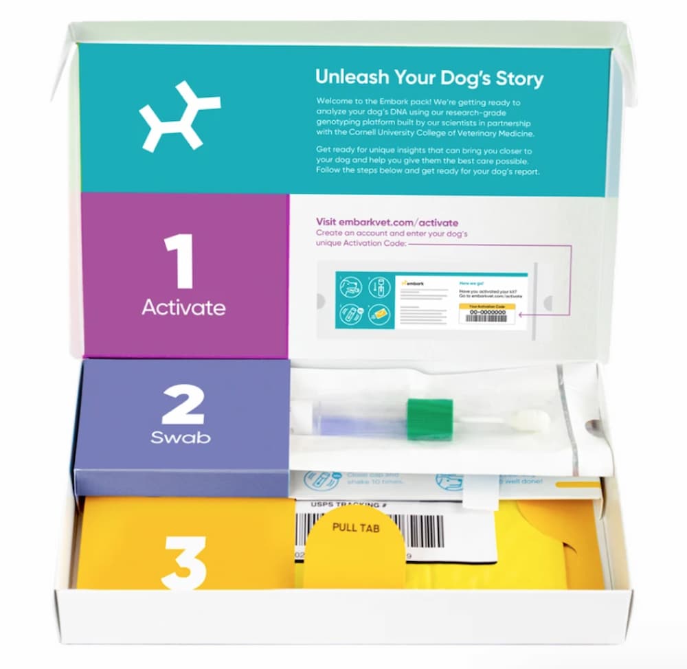 Embark Dog DNA testing kit box