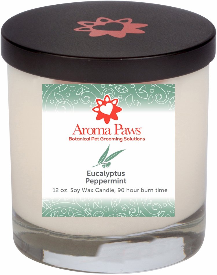 Aroma Paws Soy Candle, eucalyptus peppermint