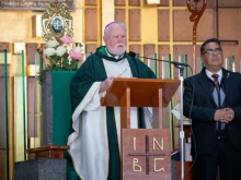 Archbishop Paul Richard Gallagher, Vatican secretary for relations with states, celebrates Mass at Guadalupe Basilica in Mexico City on July 27, 2025.