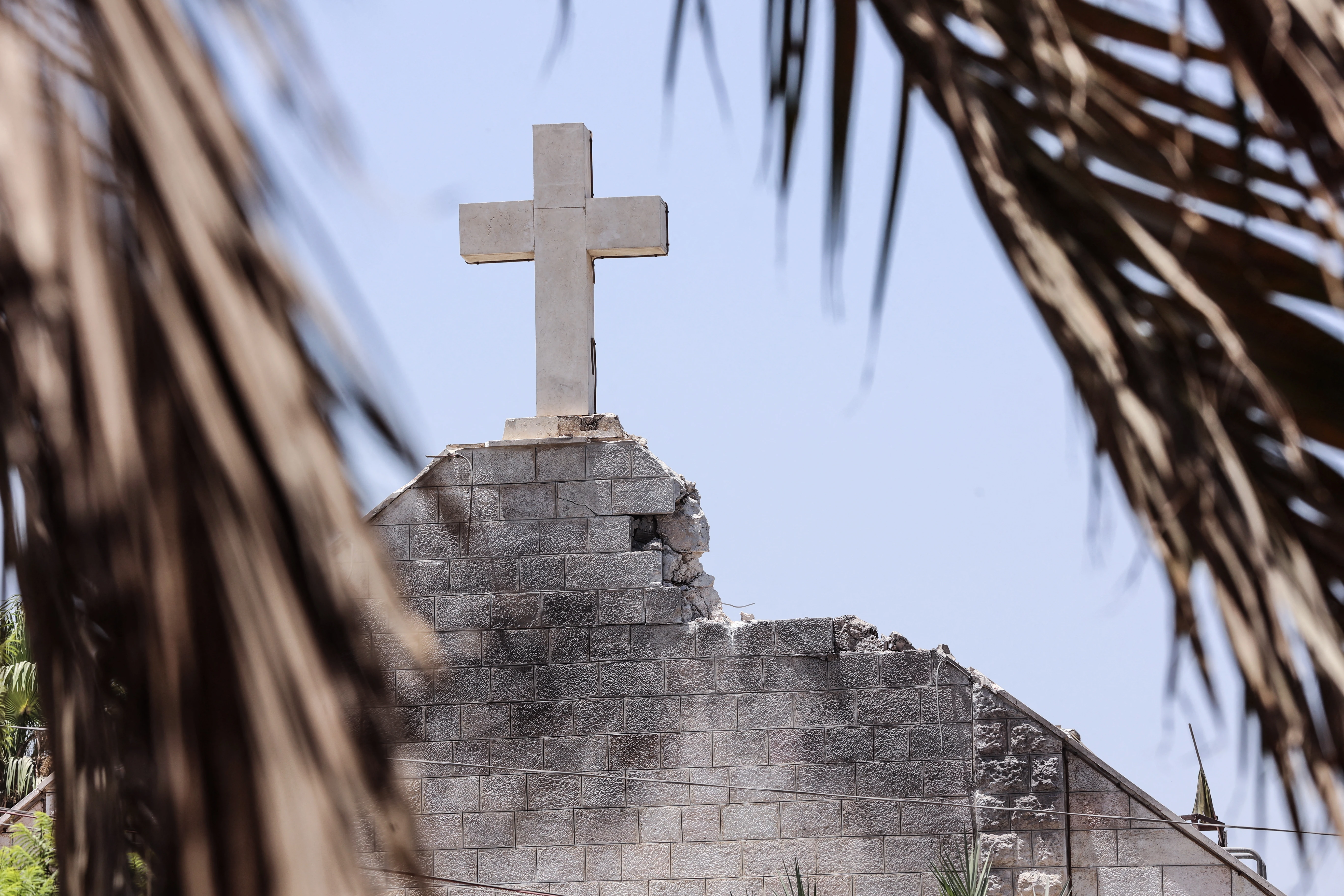 A view of the damage to the Holy Family church in Gaza City following an Israeli strike on the church, in the Zeitoun neighborhood of Gaza City on July 17, 2025.?w=200&h=150