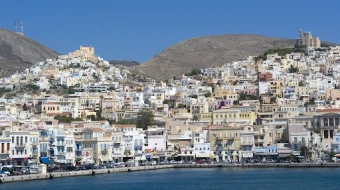 View of the Greek island of Syros.