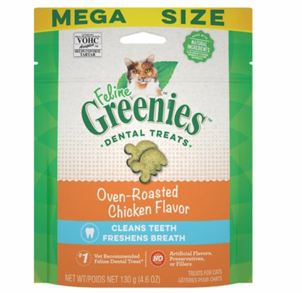 Greenies Feline Oven Roasted Chicken Flavor Adult Dental Cat Treats