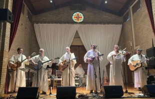 The Hillbilly Thomists perform at St. Francis Hall in Washington, D.C., as part of their ongoing Marigold Tour on Aug. 8, 2024. Credit: Gigi Duncan/CNA