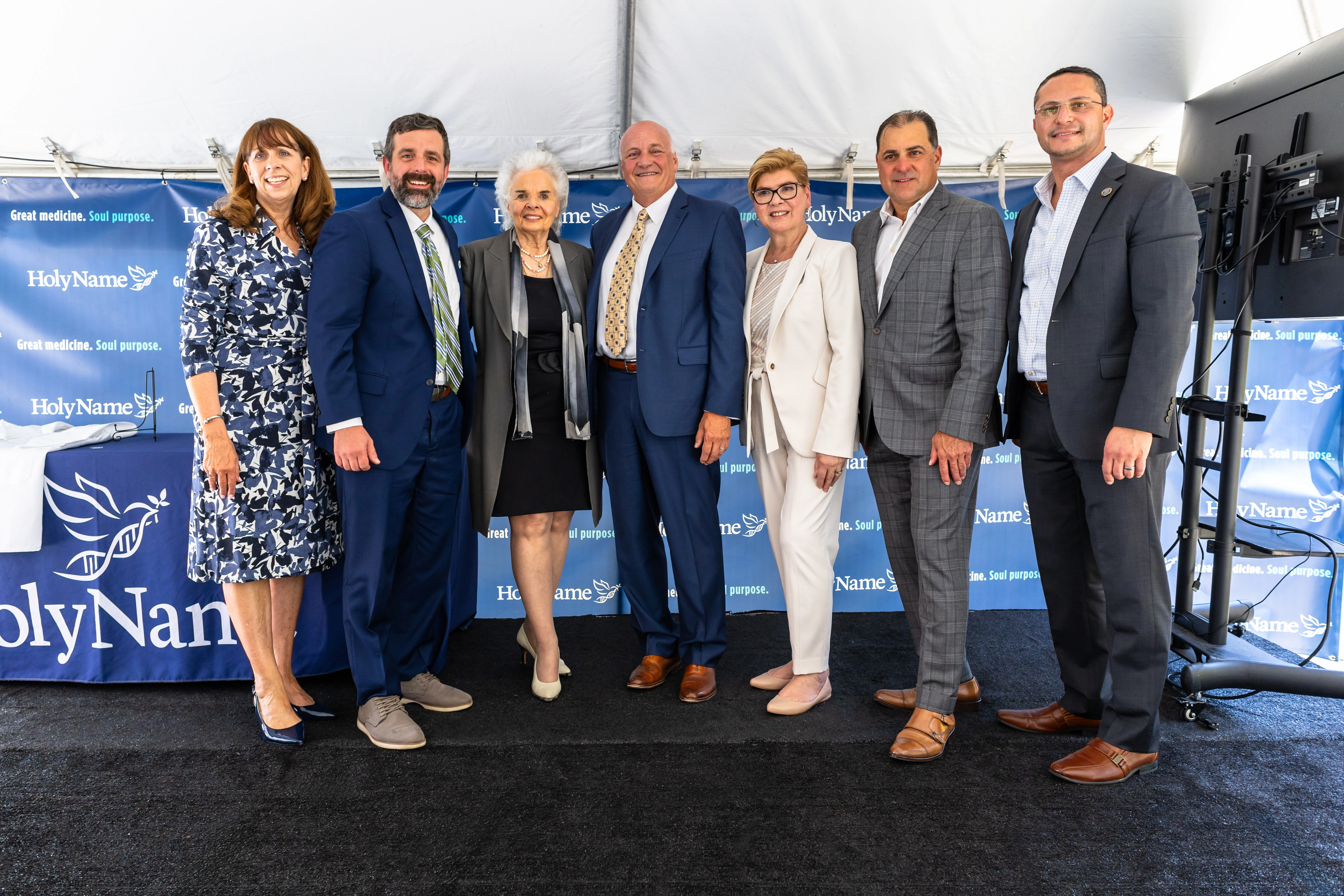 Left to right: Cathleen Davey, president, Holy Name Foundation; Jeffrey A. Brown, acting commissioner for the New Jersey Department of Health; Joan Noble, Douglas M. Noble Family Foundation; Michael Maron, president and CEO of Holy Name Medical Center; U.S. Rep. Nellie Pou; New Jersey state Sen. Paul A. Sarlo; and New Jersey state Sen. Joseph A. Lagana.?w=200&h=150