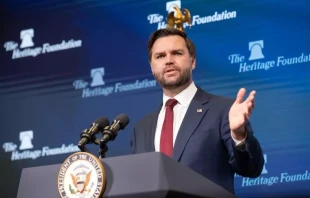 Vice President JD Vance speaks at a film-screening event April 1, 2025, at the Heritage Foundation in Washington, D.C. Credit: Erin Granzow/Courtesy of the Heritage Foundation