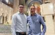 Kevin Lara (left) with his father-in-law, Felino, at the National Shrine of the Immaculate Conception Basilica in Washington, D.C.