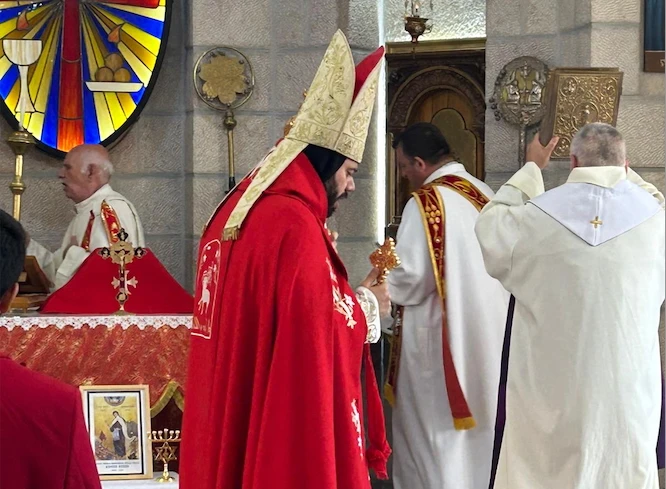 Bishop Yaacoub Camil Afram Antoine presides over a Mass celebrating the launch of the Association of Hebrew Catholics on Aug. 8, 2025, at St. Thomas Syriac Catholic Church in Jerusalem.?w=200&h=150