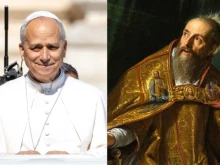 Pope Leo XIV and St. Augustine.