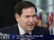 U.S. Secretary of State Marco Rubio speaks with EWTN News anchor Raymond Arroyo on “The World Over with Raymond Arroyo” on Aug. 7, 2025.