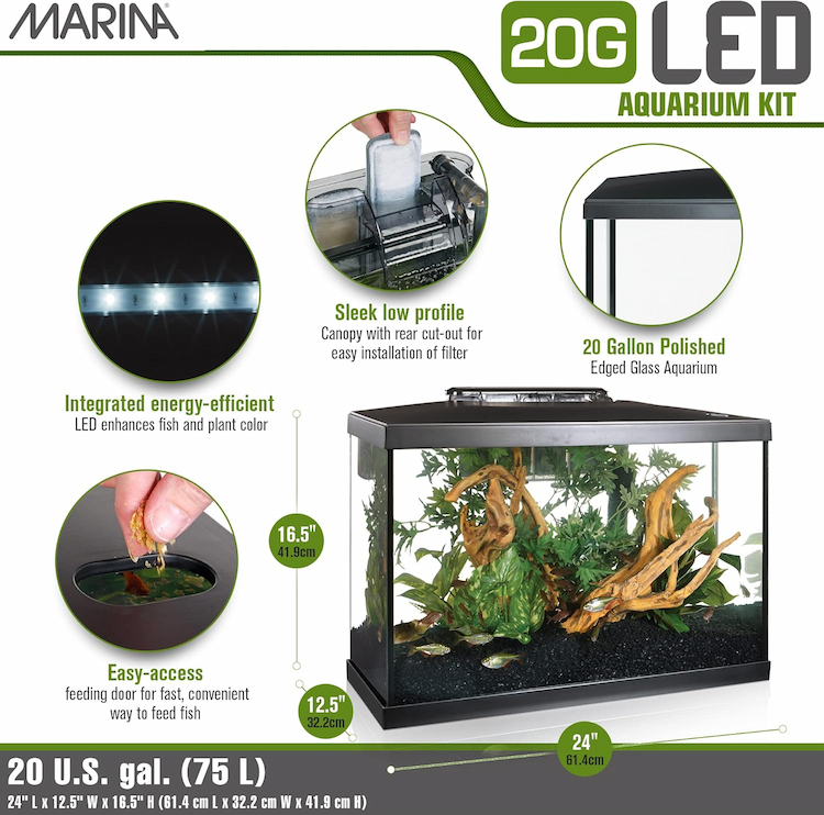 Marina Aquarium Kit 20 Gallon Fish Tank