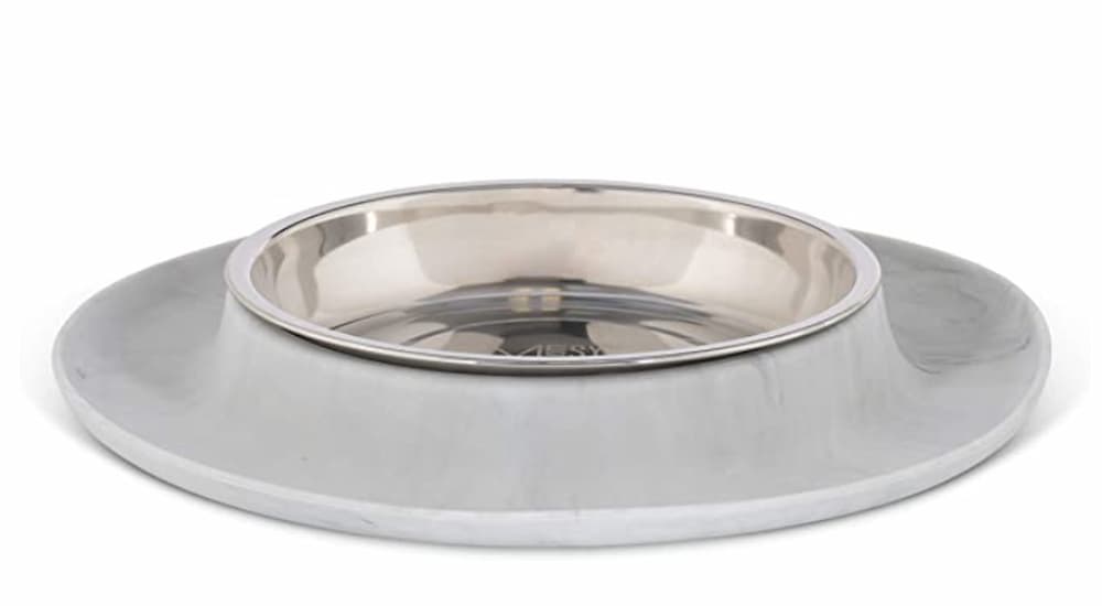 Messy Cats Single Silicone Feeder with Stainless Saucer Shaped Bowl