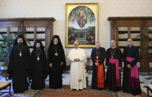 Pope Leo XIV meets with the delegation of the Ecumenical Patriarchate of Constantinople on June 28, 2025, at the Vatican. Credit: Vatican News