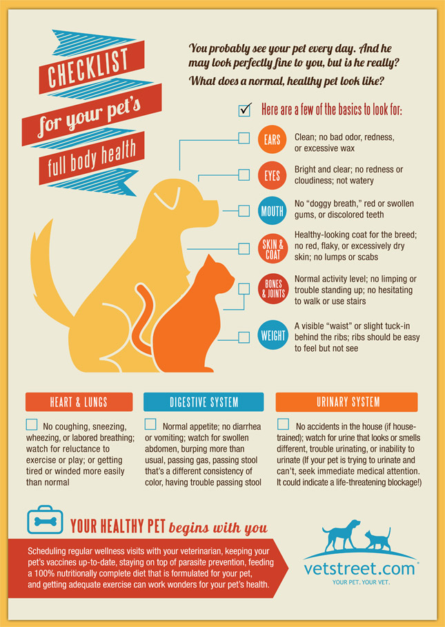 Checklist for your pet's health