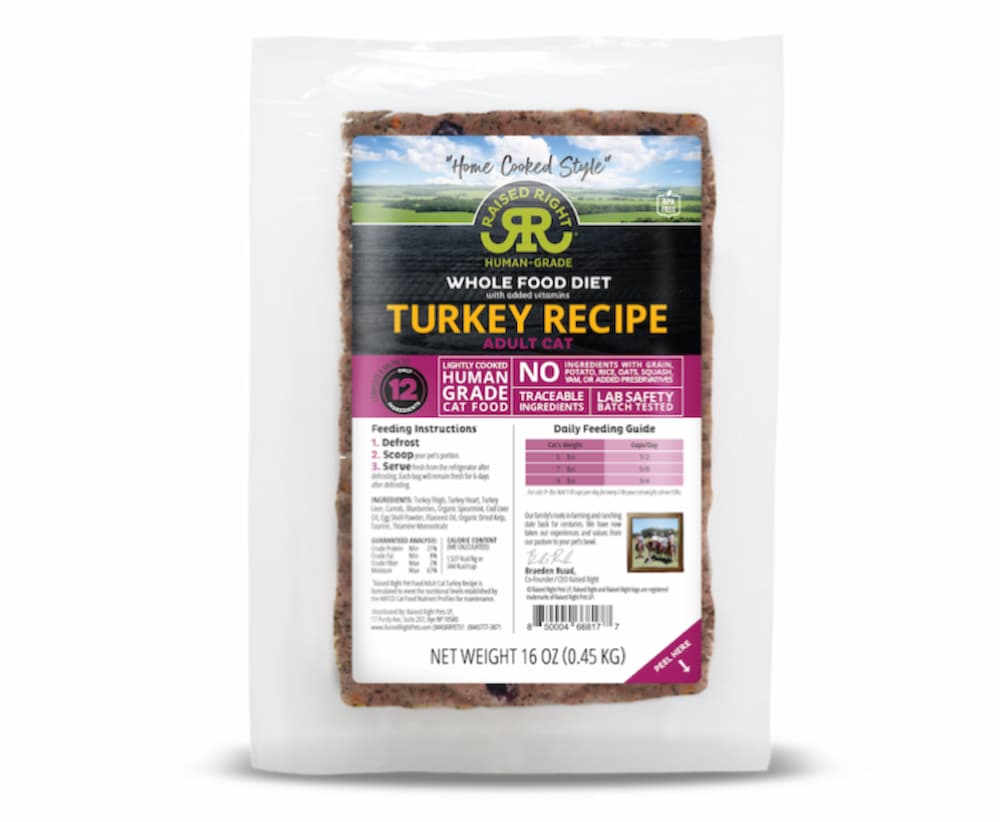 Raised Right Turkey Recipe cat food