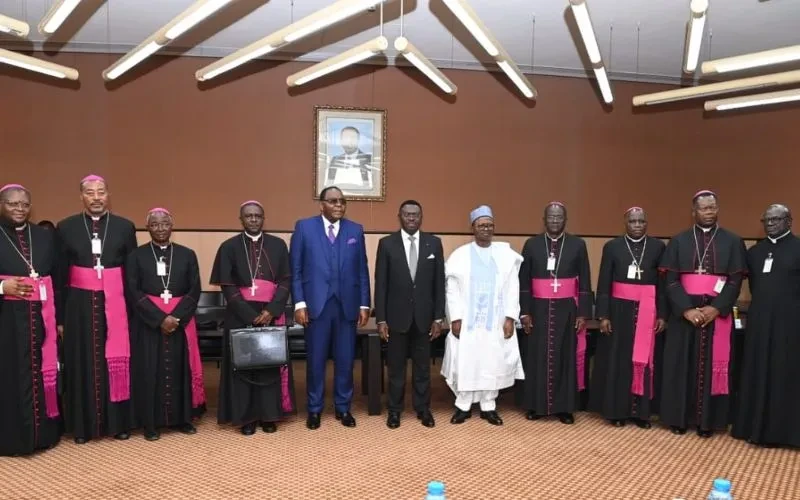 Some members of the National Episcopal Conference of Cameroon (NECC) meet with the minister of state, secretary-general at the presidency.?w=200&h=150