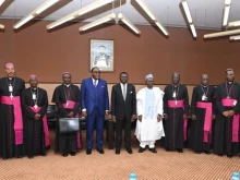 Some members of the National Episcopal Conference of Cameroon (NECC) meet with the minister of state, secretary-general at the presidency.