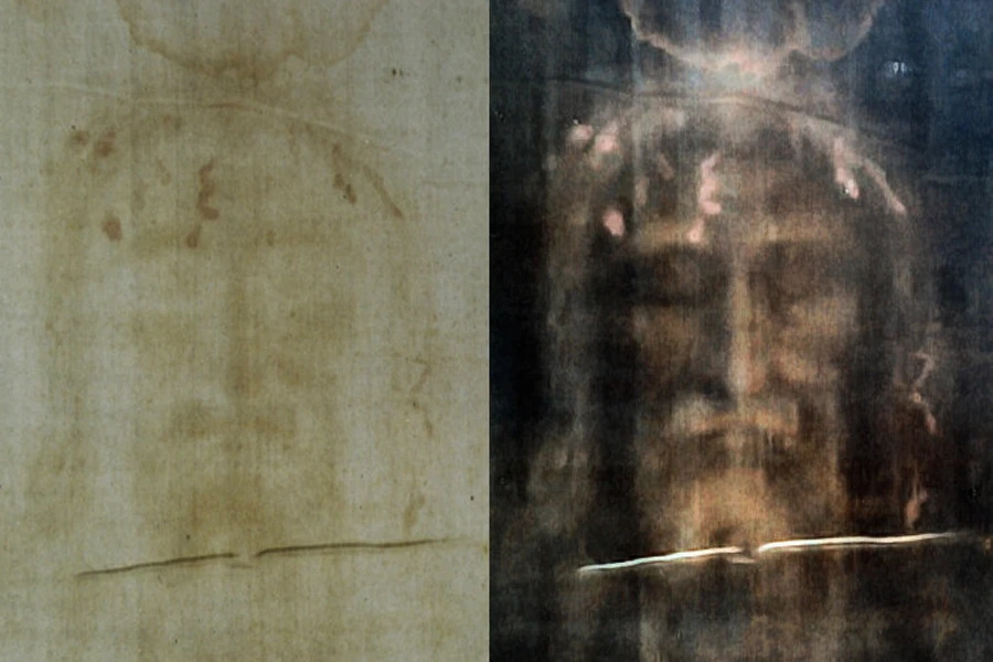 Shroud of Turin featuring positive (left) and negative (right) digital filters.?w=200&h=150
