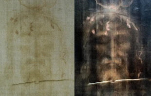 Shroud of Turin featuring positive (left) and negative (right) digital filters. Credit: Dianelos Georgoudis via Wikimedia Commons