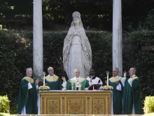 Pope Leo XIV celebrates Mass for the Care of Creation at Castel Gandolfo on Wednesday, July 9, 2025.