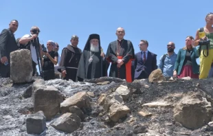 Heads of churches in Jerusalem visited the town of Taybeh in Ramallah on July 14, 2025. Credit: Sand Sahiliya