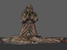 Christ mourns a murder victim in the statue “Thou Shalt Not Kill” by Timothy Schmalz.