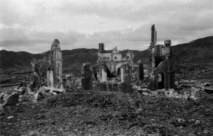 A view of the ruined Urukami Cathedral after the Aug. 9, 1945, atomic bombing of Nagasaki. Credit: Yamahata Yōsuke, Public domain, via Wikimedia Commons