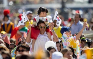 Young people participate in the Mass for the first World Children’s Day in May 2024. Credit: Daniel Ibáñez/EWTN News