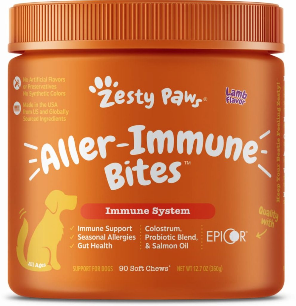 Zesty Paws Aller-Immune Lamb Flavored Soft Chews Allergy & Immune Supplement for Dogs