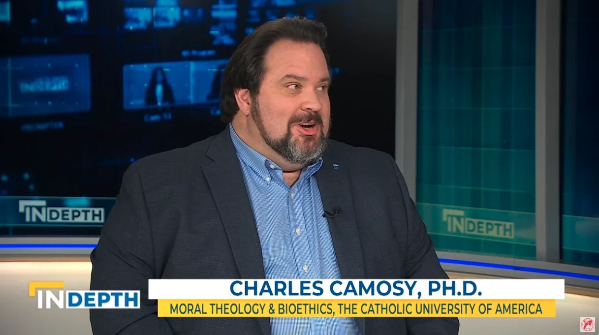 Moral theologian Charles Camosy, a bioethics professor at The Catholic University of America and an acclaimed author, speaks to anchor Catherine Hadro on “EWTN News In Depth” on Aug. 15, 2025.?w=200&h=150