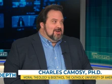 Moral theologian Charles Camosy, a bioethics professor at The Catholic University of America and an acclaimed author, speaks to anchor Catherine Hadro on “EWTN News In Depth” on Aug. 15, 2025.