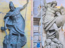 Statues of St. Michael and St. Florian.