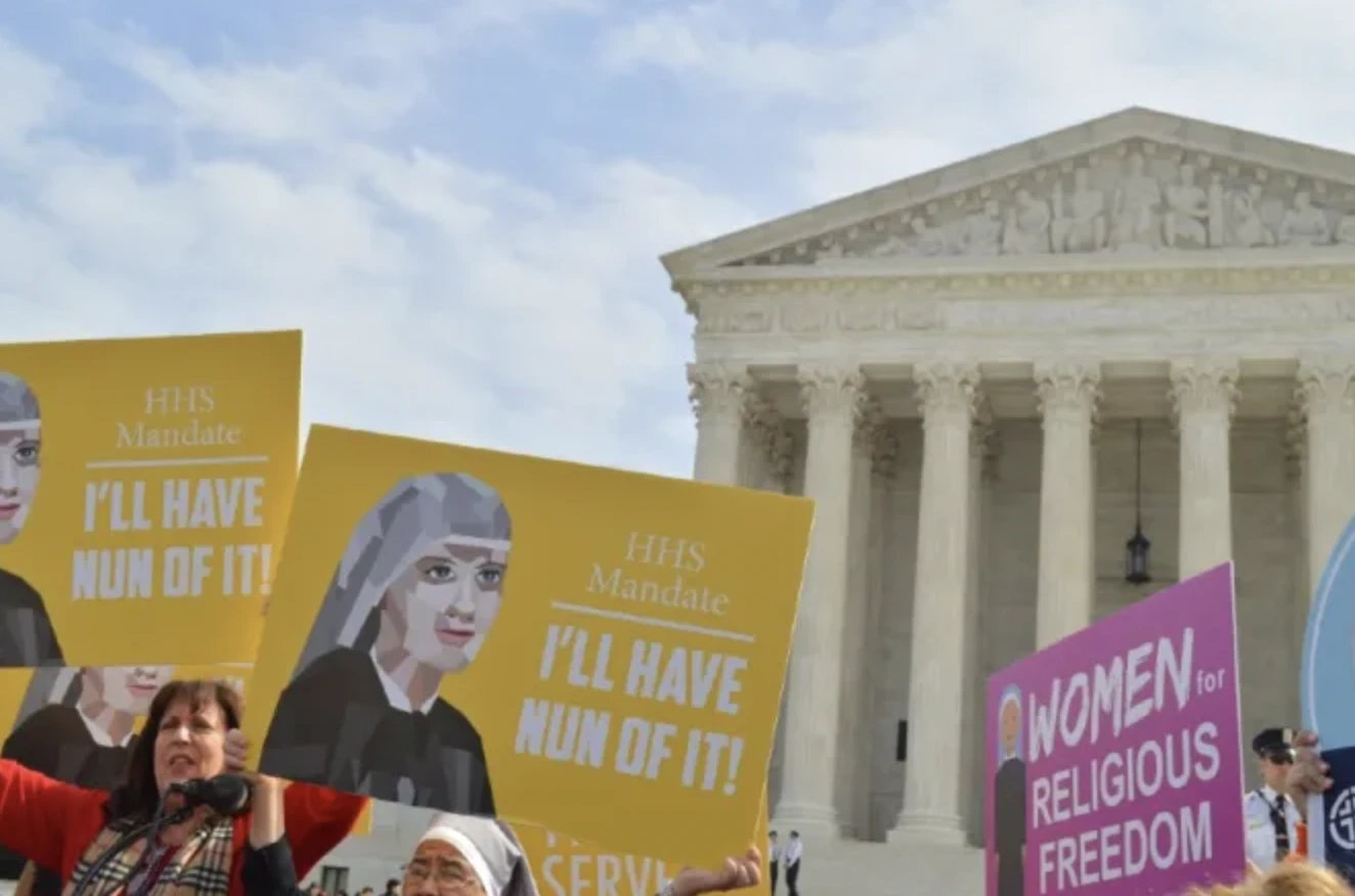 Religious sisters show their support for the Little Sisters of the Poor outside the Supreme Court, where oral arguments were heard on March 23, 2016, in the Zubik v. Burwell case against the HHS mandate.?w=200&h=150
