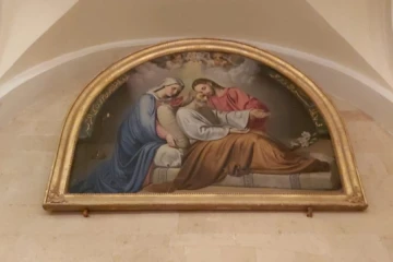A painting of the Holy Family at the Church of St. Joseph in Beirut, Lebanon.