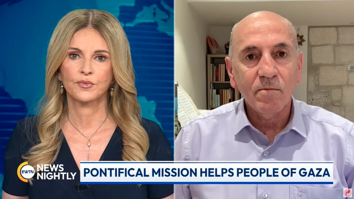 Joseph Hazboun, the regional director at the Pontifical Mission in the Jerusalem field office, speaks to Tara Mergener on “EWTN News Nightly” on Friday, July 18, 2025.?w=200&h=150