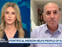 Joseph Hazboun, the regional director at the Pontifical Mission in the Jerusalem field office, speaks to Tara Mergener on “EWTN News Nightly” on Friday, July 18, 2025.